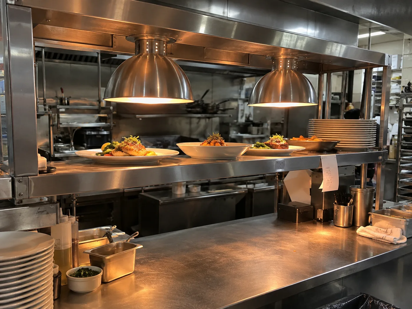 Commercial heat lamp station ready after service in Tampa