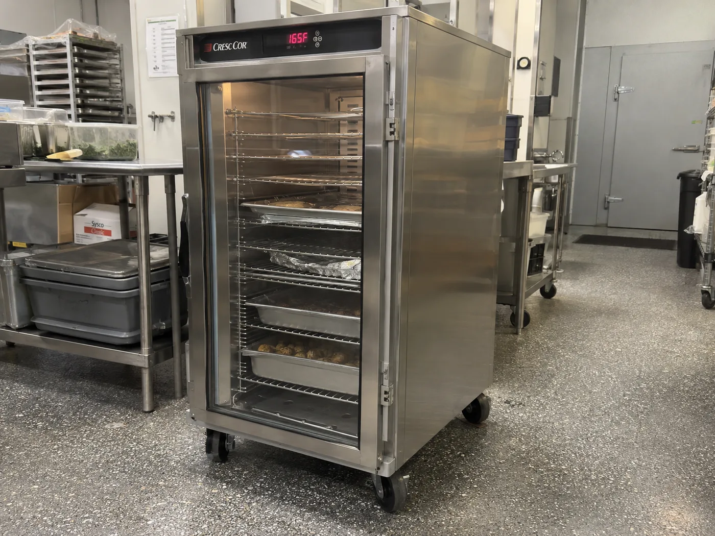 Mobile heated holding cabinet ready after Tampa fan repair