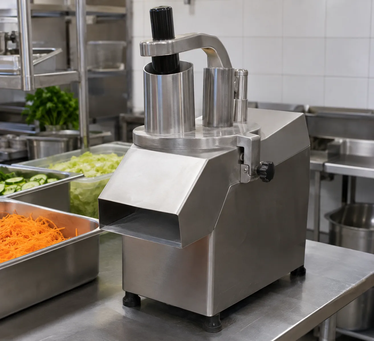 Commercial food processor ready after safety-interlock repair