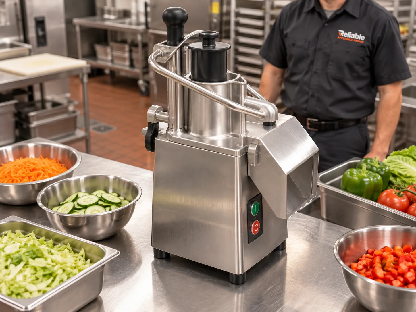Commercial food processor ready after interlock service in Tampa