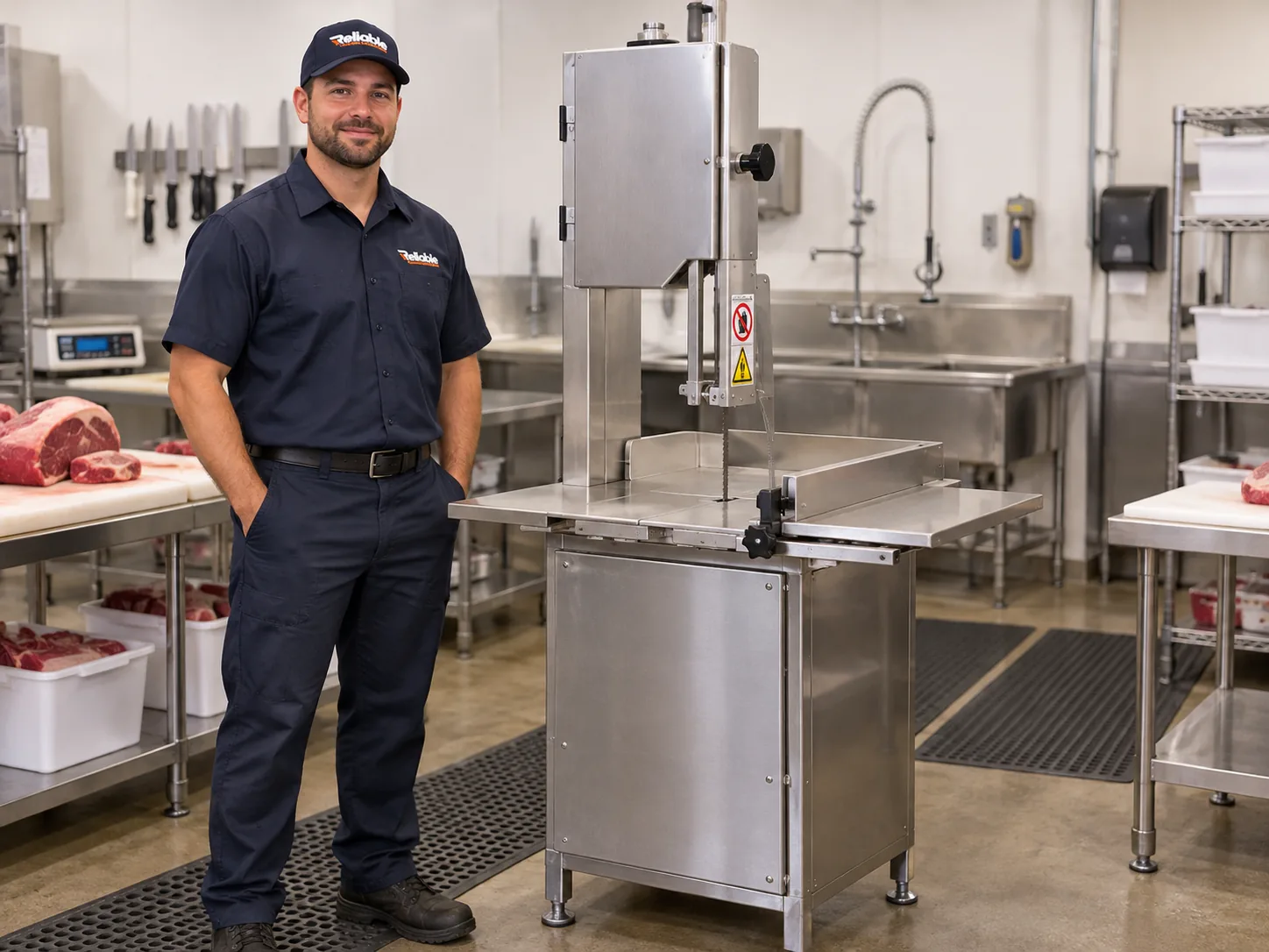 Commercial meat band saw ready after tracking service in Tampa Bay