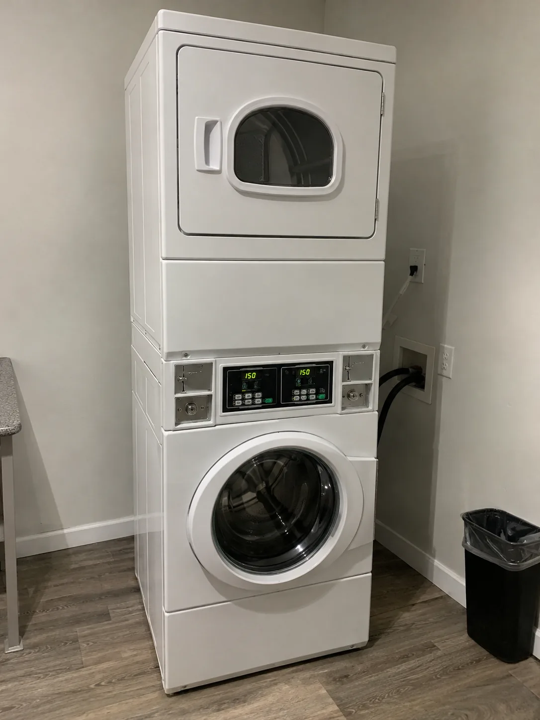 Stack washer dryer after service