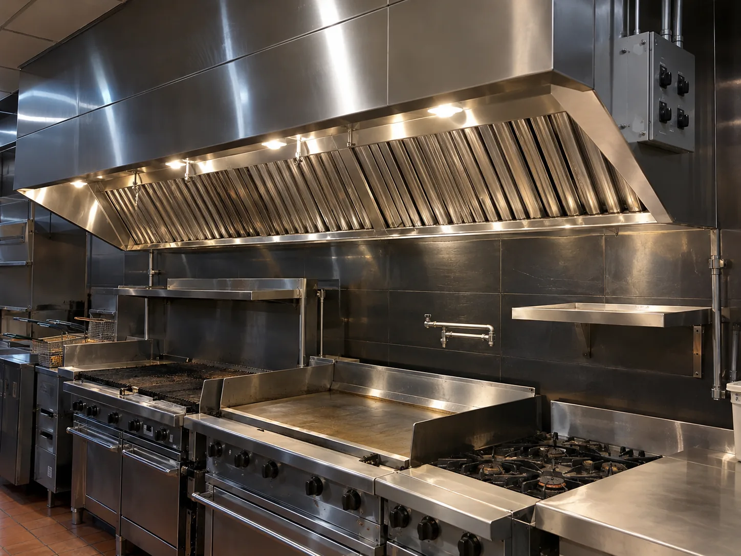 Commercial kitchen hood after fan control repair