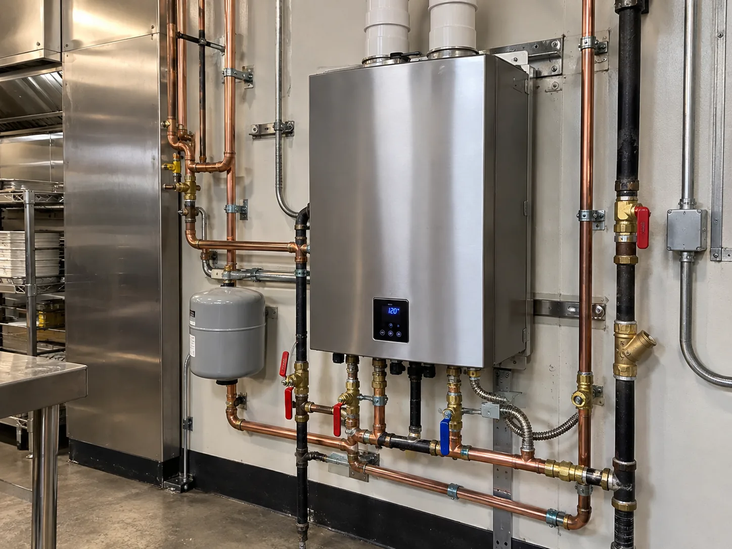 Commercial tankless water heater after recovery service