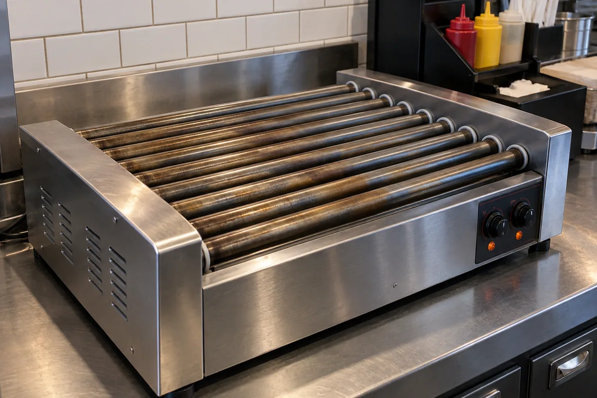 Commercial roller grill after heat zone repair in Downtown Tampa