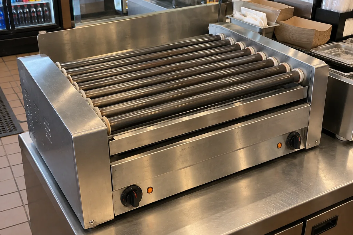 Commercial roller grill after intermittent roller repair in Clearwater