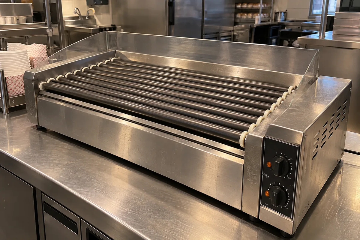 Commercial roller grill after motor repair in Westchase