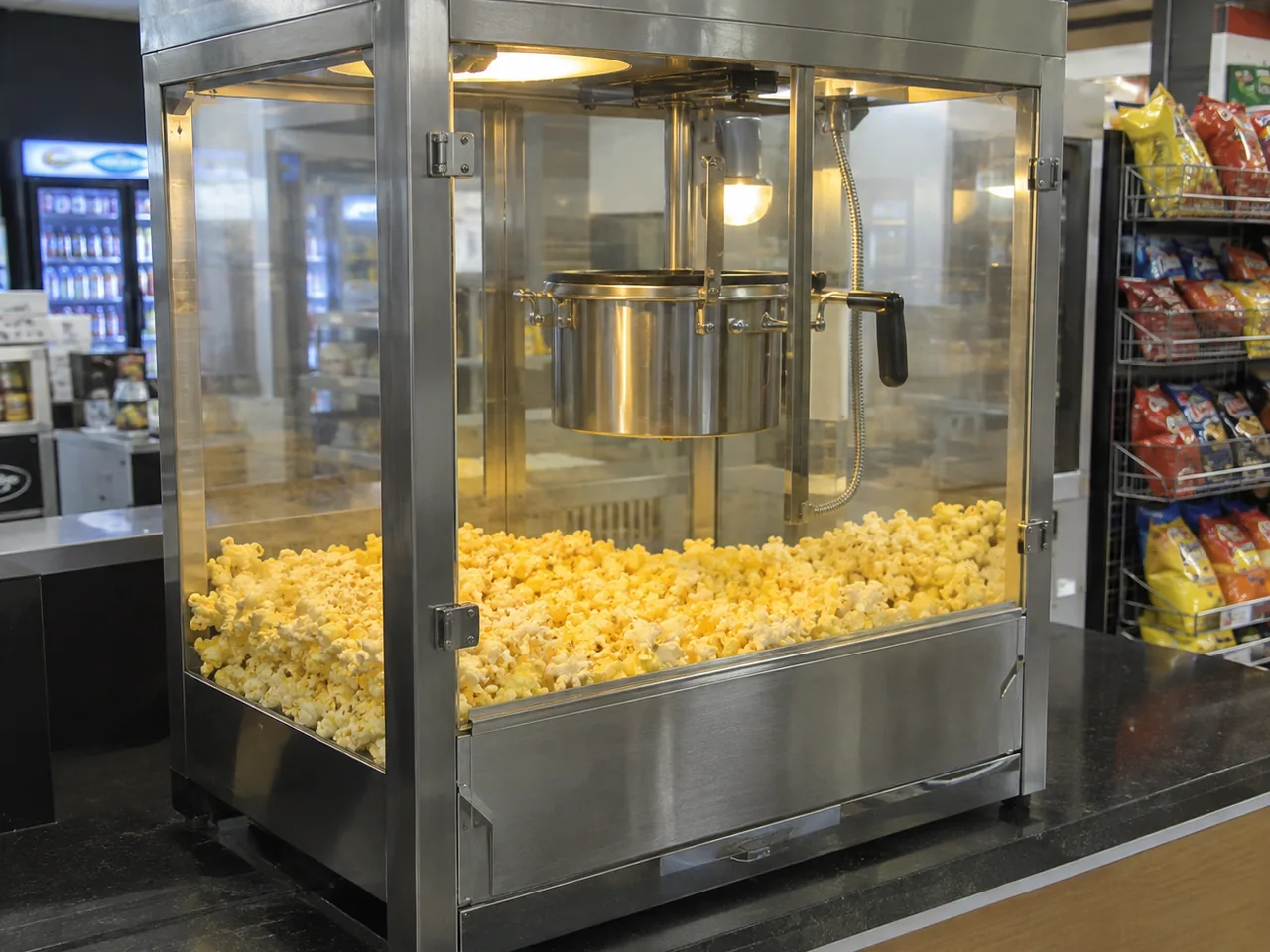 Concession popcorn machine after power service near Atlanta