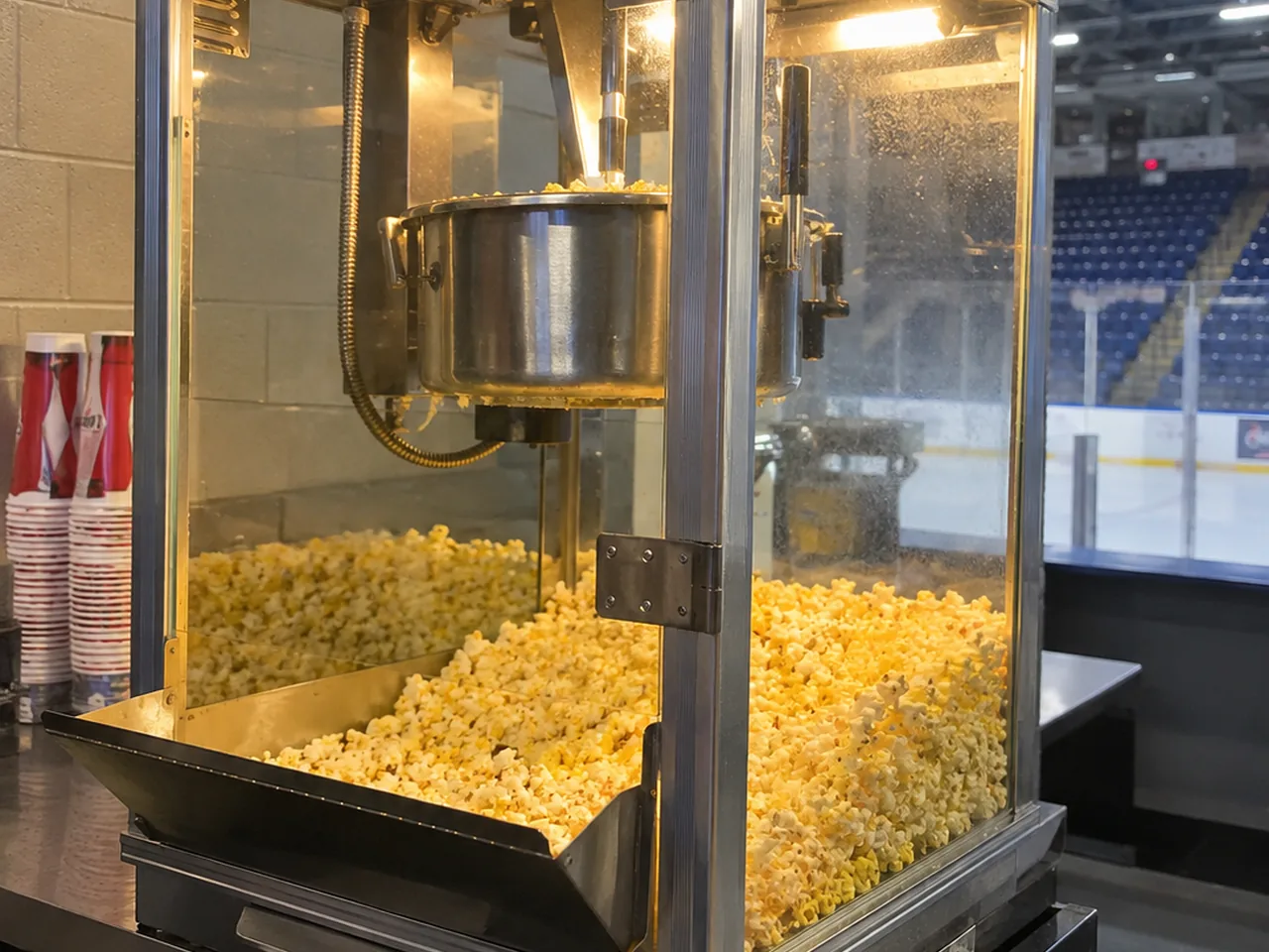 Commercial popcorn machine after kettle control service in Atlanta