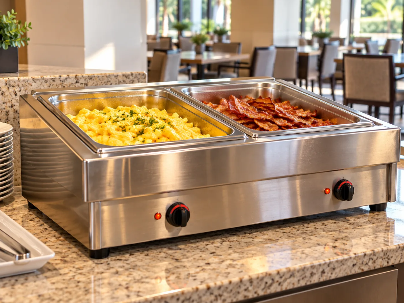 Countertop two-well warmer after service in Clearwater