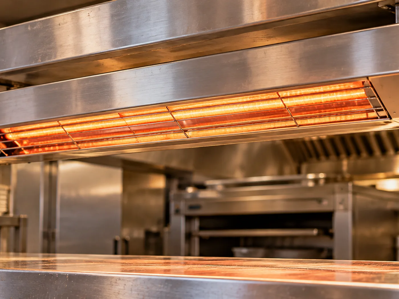 Overhead strip heater after service