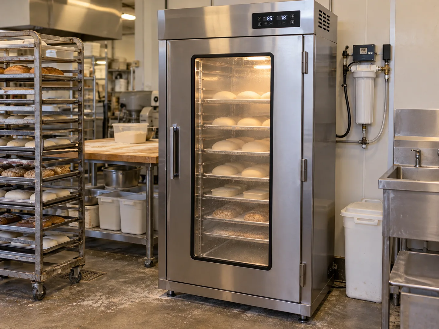 Full-height bakery proofer after Tampa humidity repair