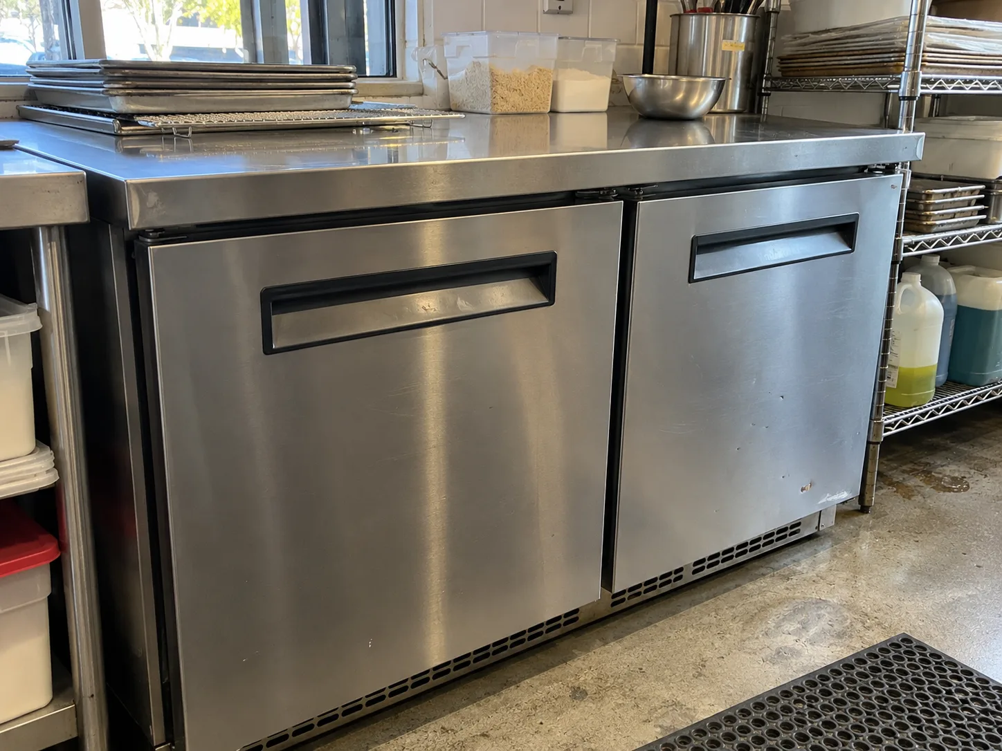 Two-door undercounter refrigerator after gasket replacement in Brookhaven