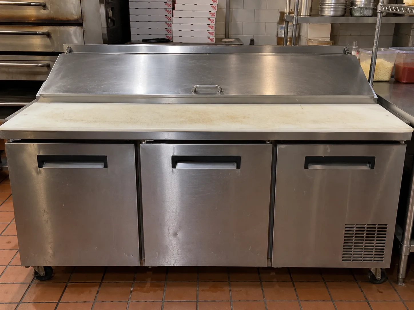 Wide pizza prep table after compressor startup service in Dunwoody