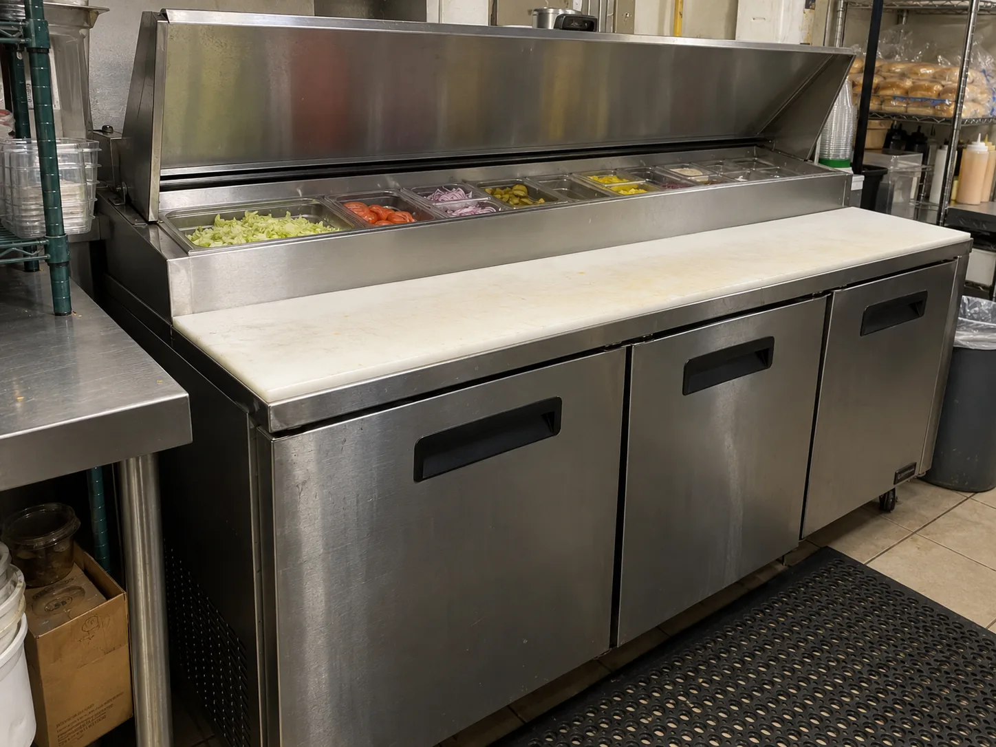 Mega-top prep station after evaporator fan repair in South Tampa