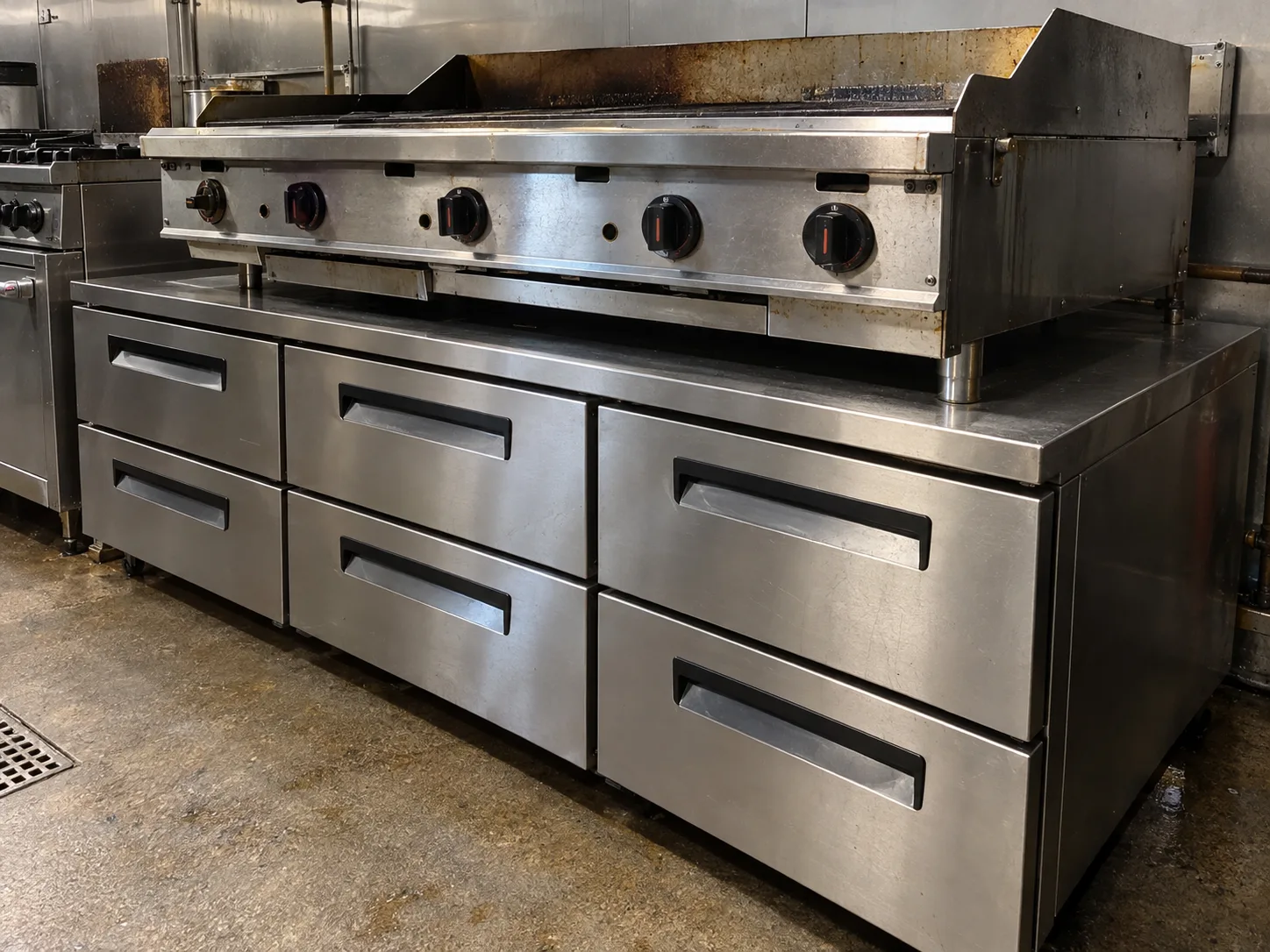 Four-drawer chef base in Westshore after compressor startup repair