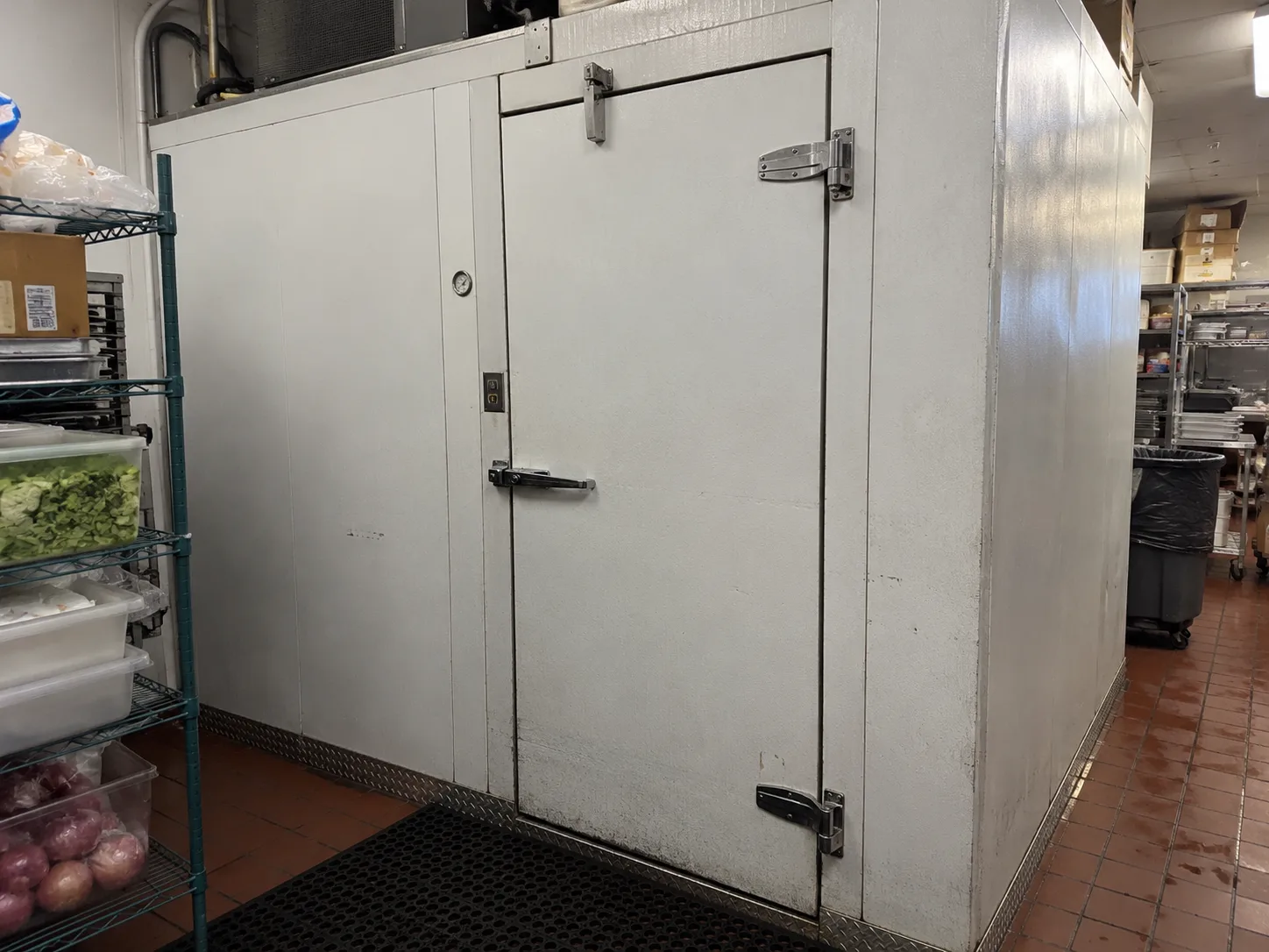 Commercial walk-in cooler after temperature repair