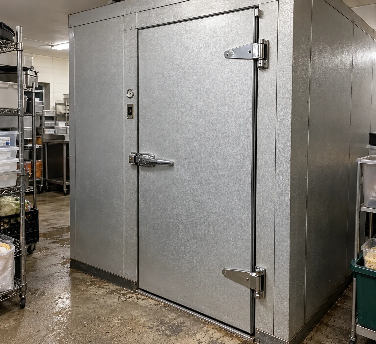 Walk-in cooler door after gasket service