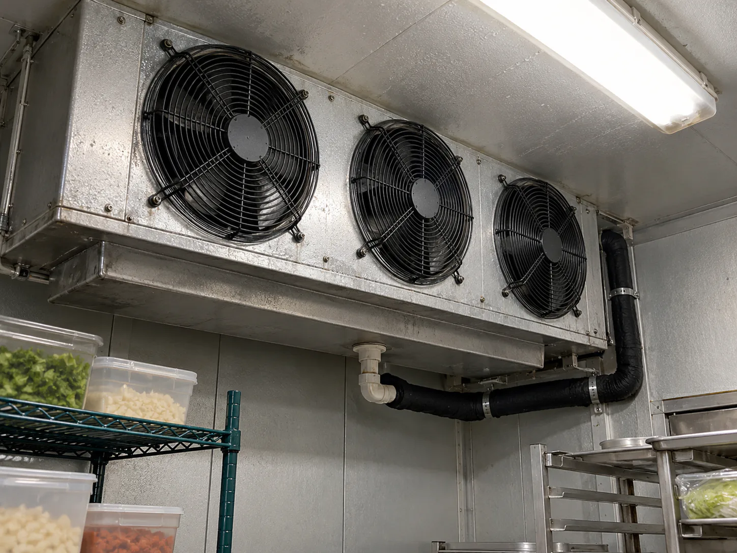 Commercial evaporator unit cooler after fan service