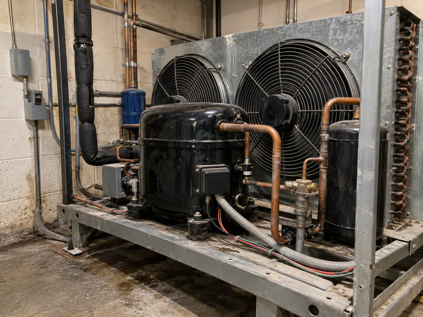 Commercial condensing assembly after startup repair
