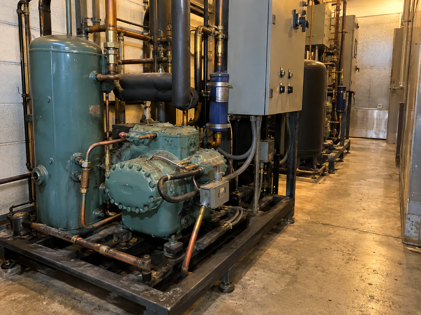 Commercial freezer evaporator after defrost service