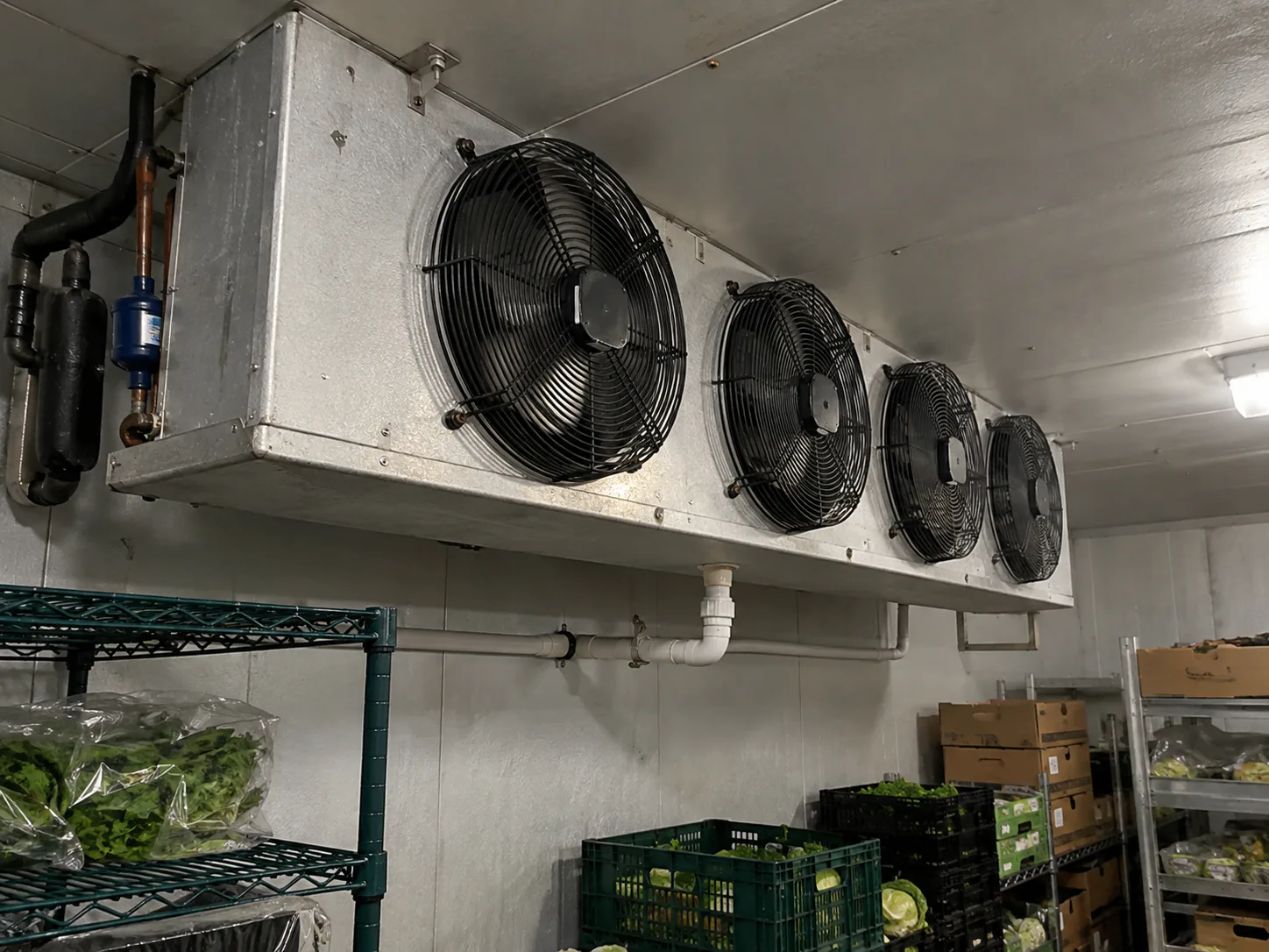 Commercial evaporator unit cooler after airflow service