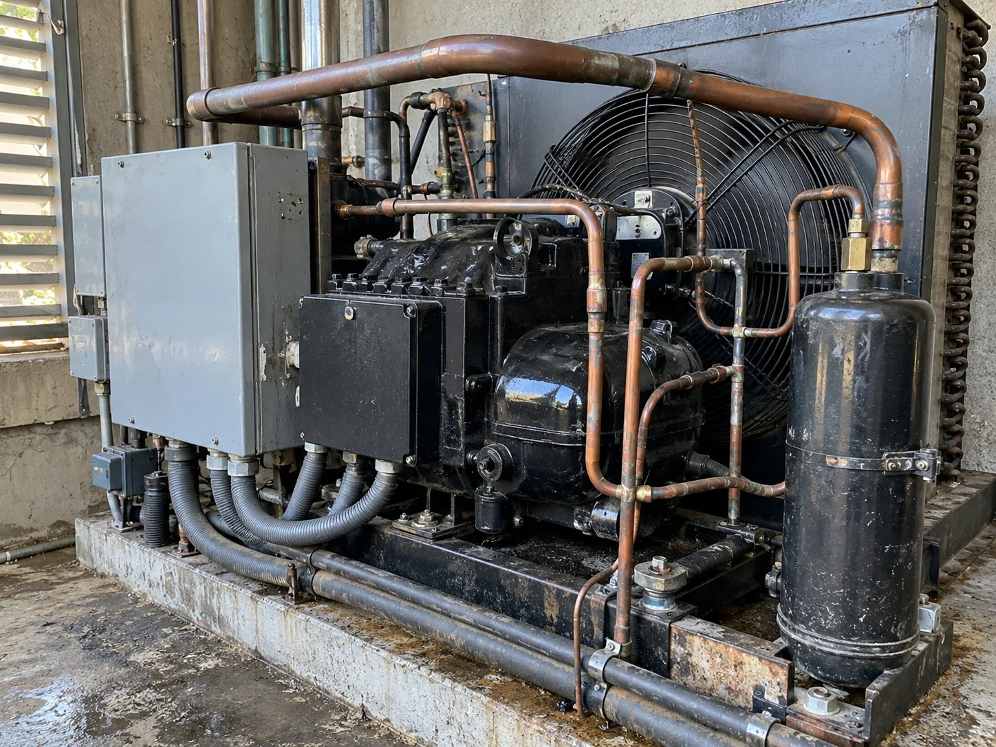 Commercial compressor control assembly after repair