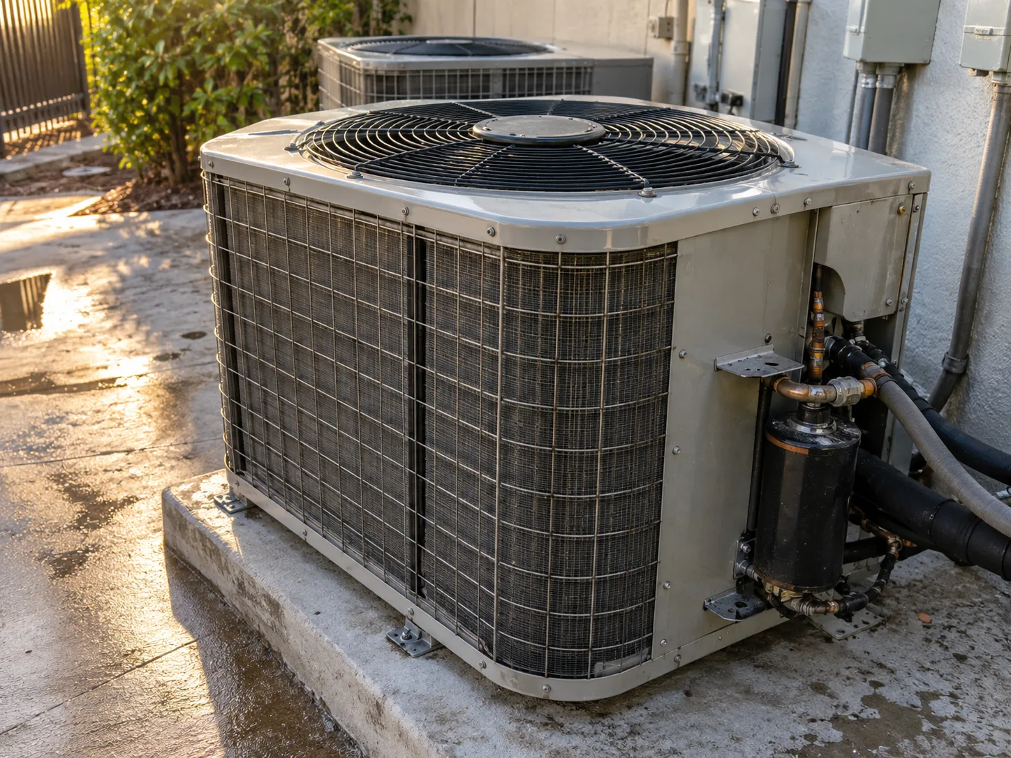 Outdoor commercial condenser after cooling performance service