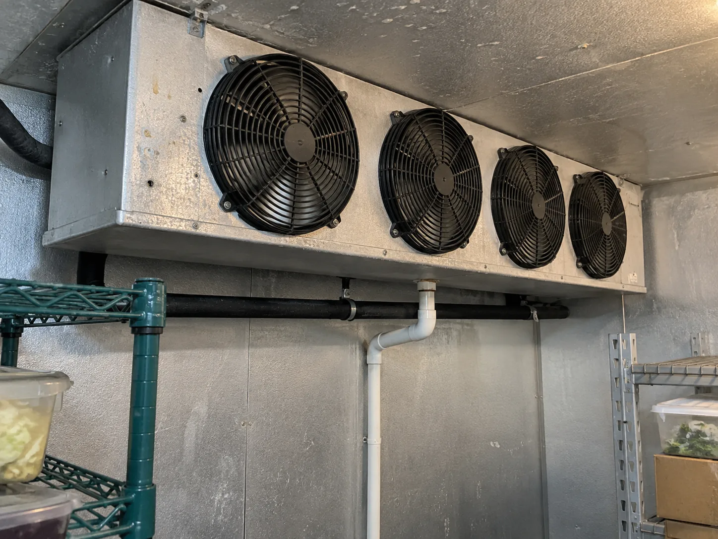 Multi-fan commercial evaporator after airflow service