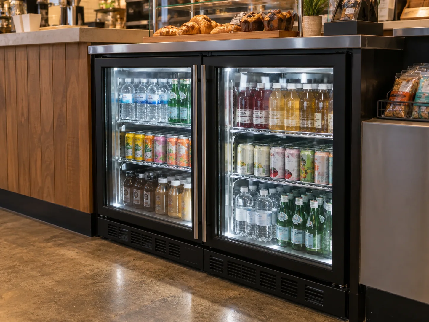 Grab-and-go display cooler after fan repair