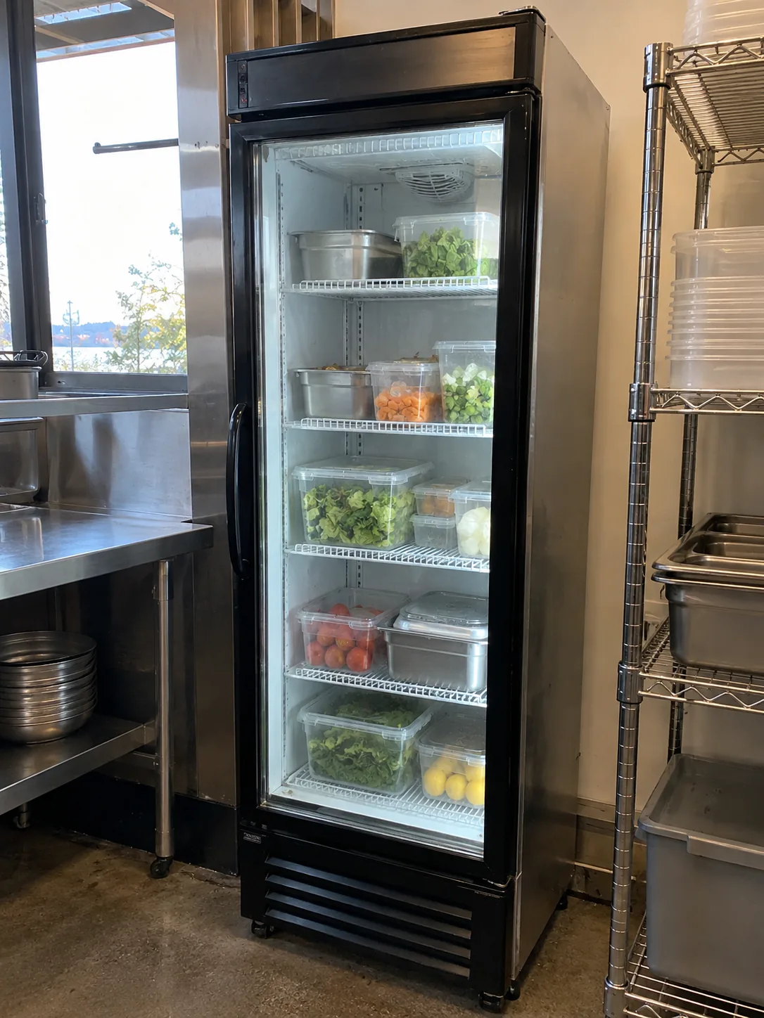 Single-door display refrigerator after gasket replacement in Westshore
