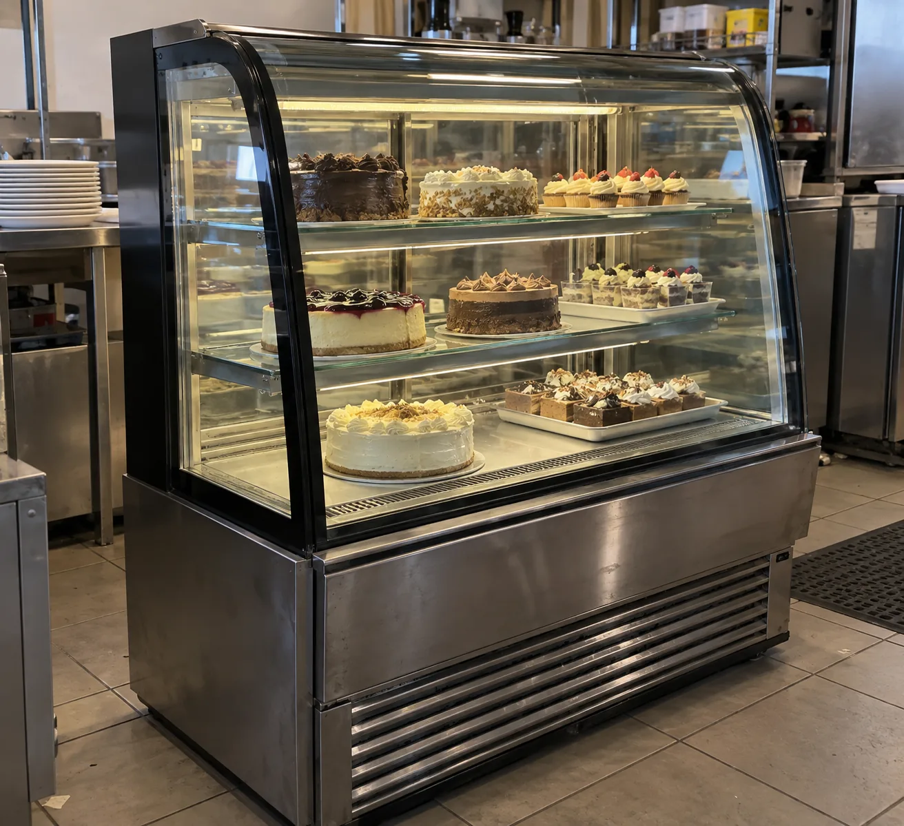 Dessert display case after fan repair