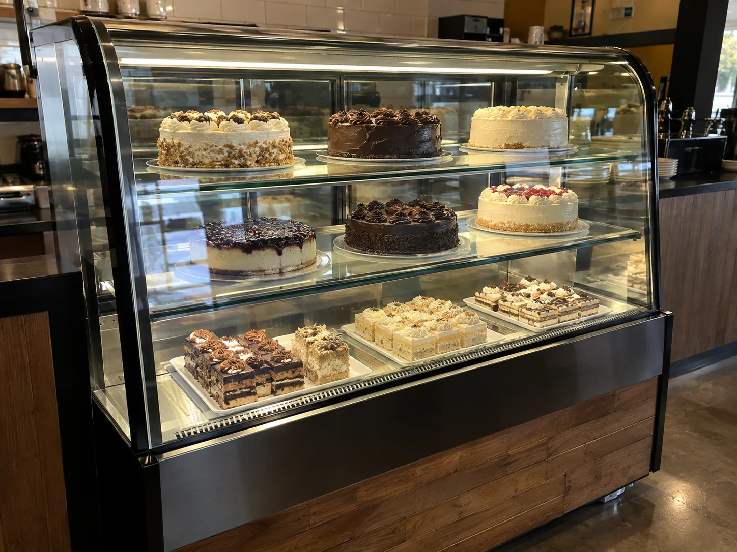 Meat and cheese display case after seal repair
