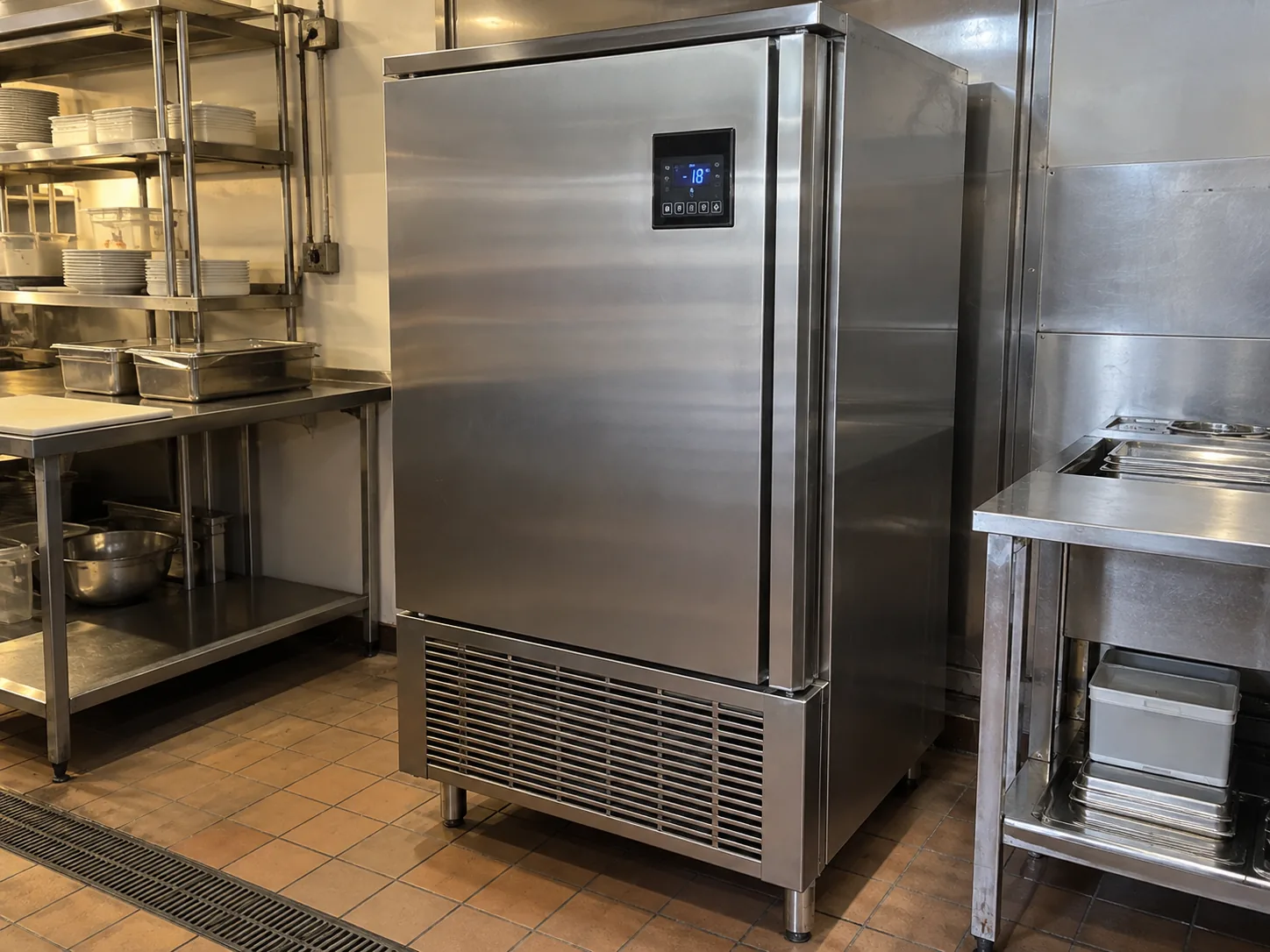 Commercial blast chiller after cooling-cycle service