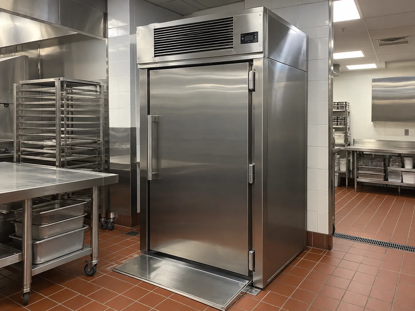 Roll-in blast chiller after fan repair