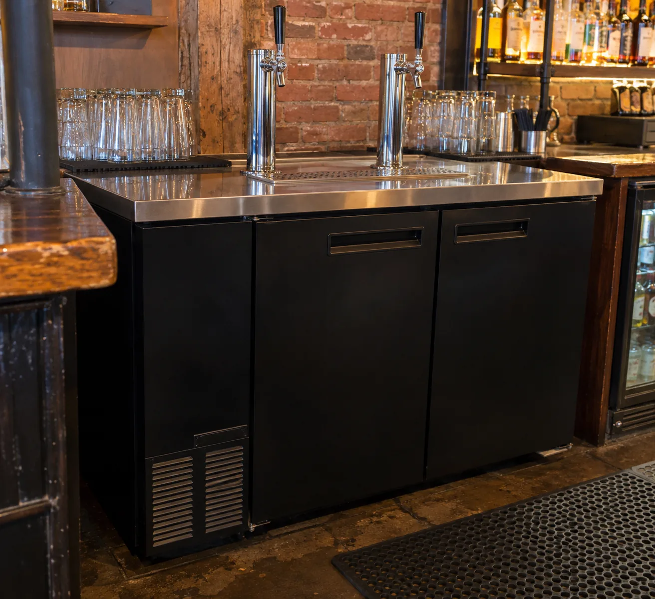Back-bar kegerator after condenser fan repair