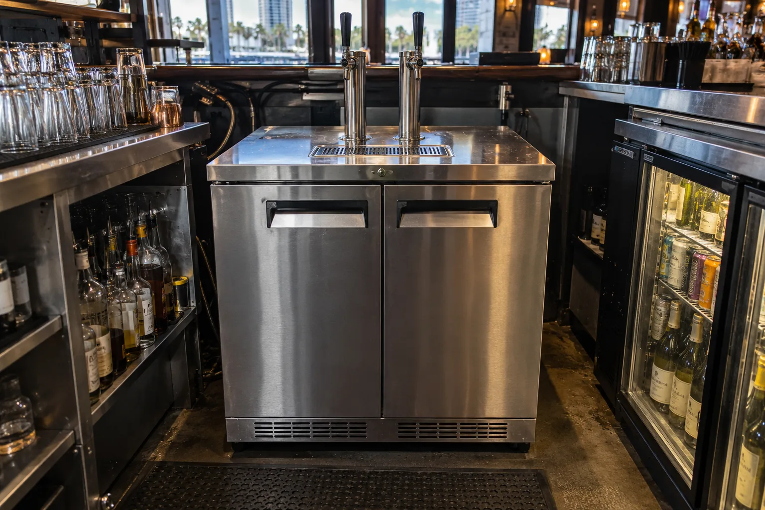 Commercial direct-draw refrigerator after cooling service
