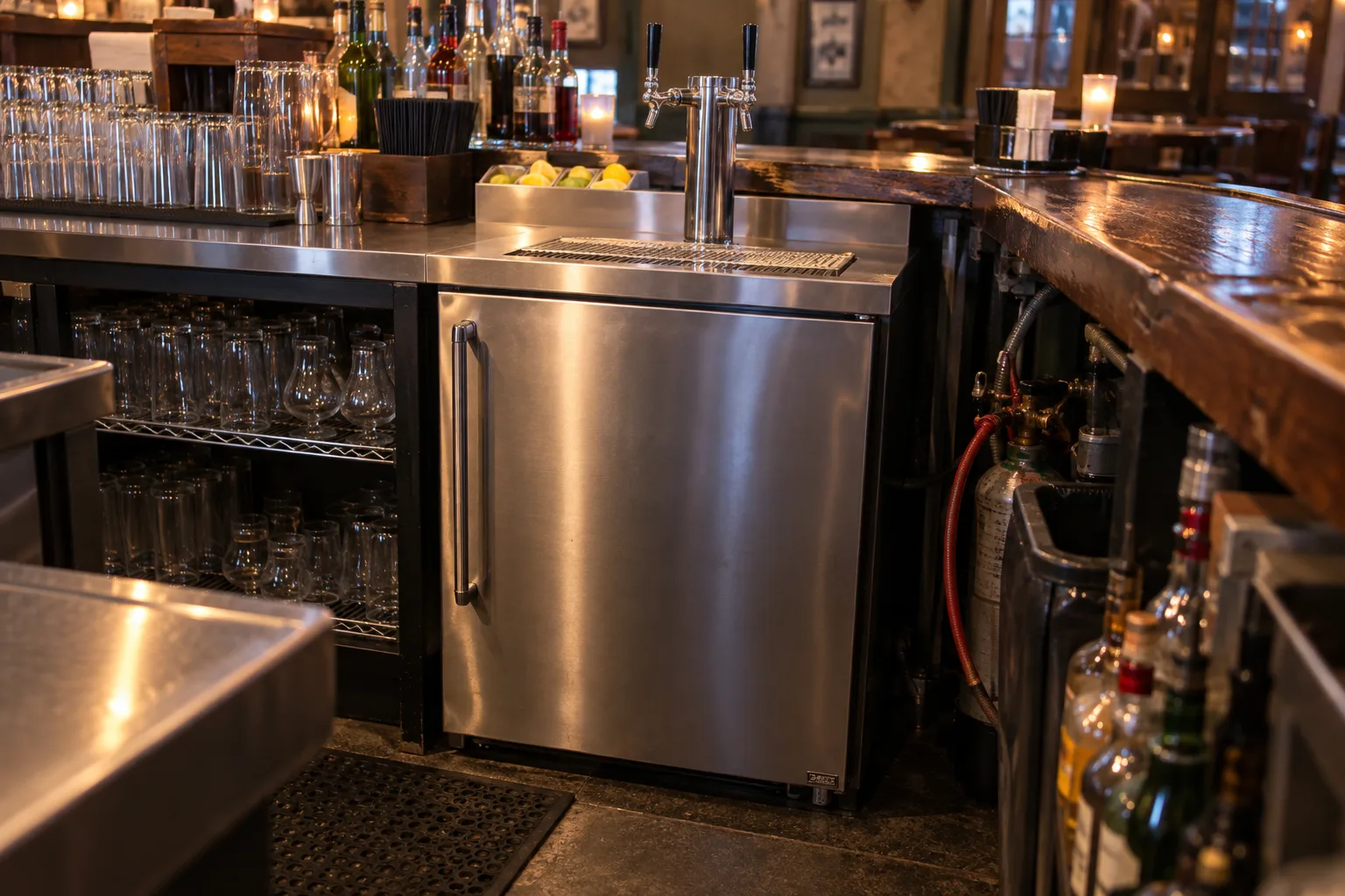 Undercounter kegerator after temperature-control service