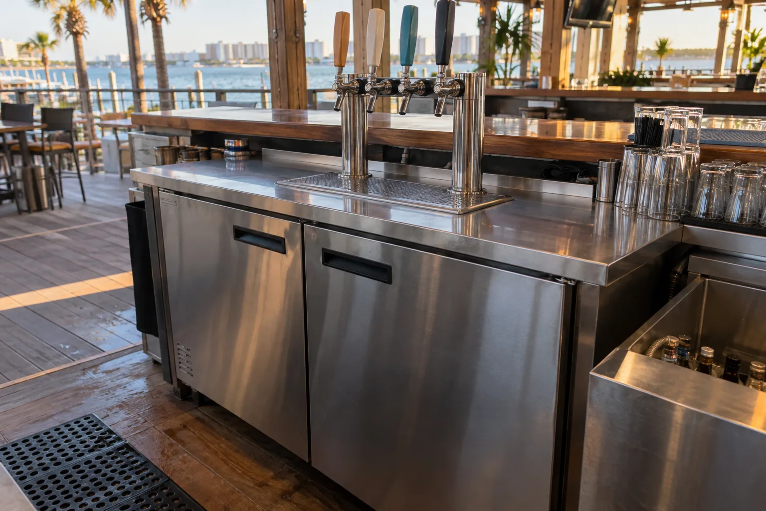 Multiple-keg dispenser after temperature service