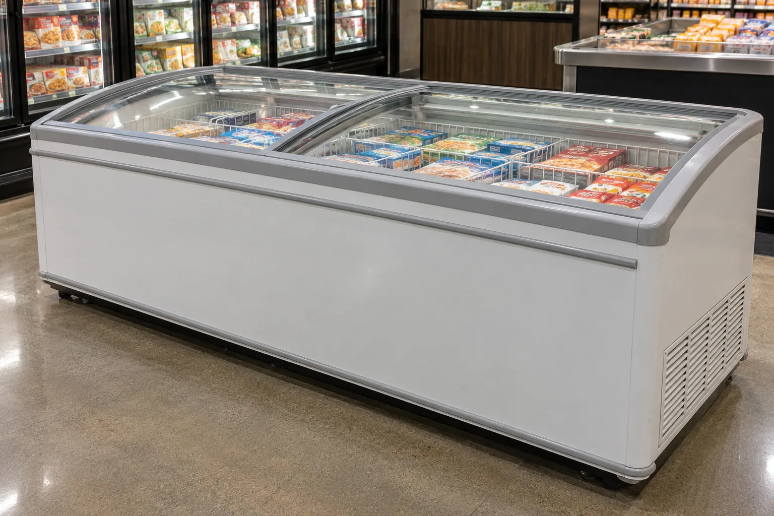 Glass-top chest freezer after temperature repair