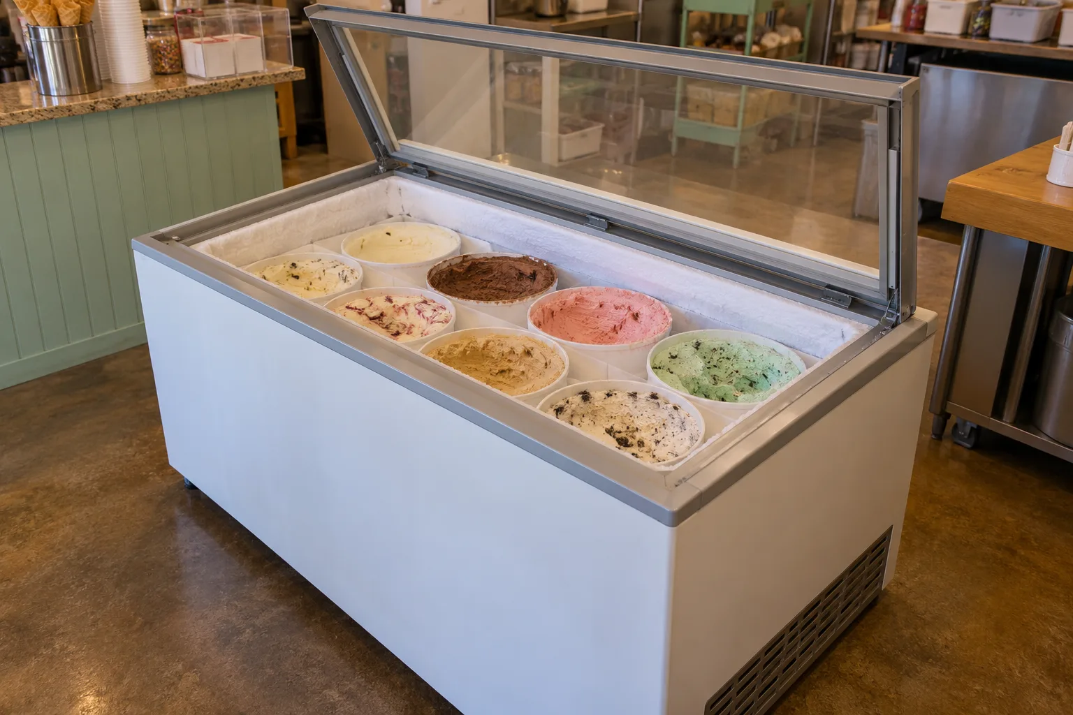 Dipping cabinet after frost service