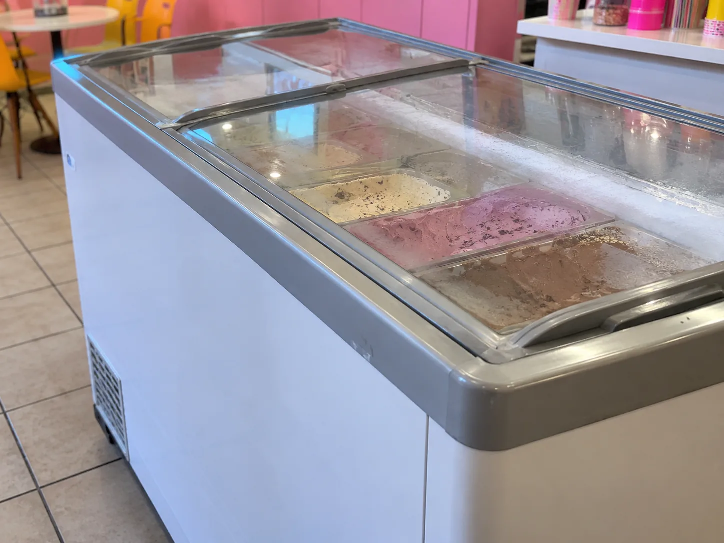 Commercial dipping cabinet after frost service in Ybor City