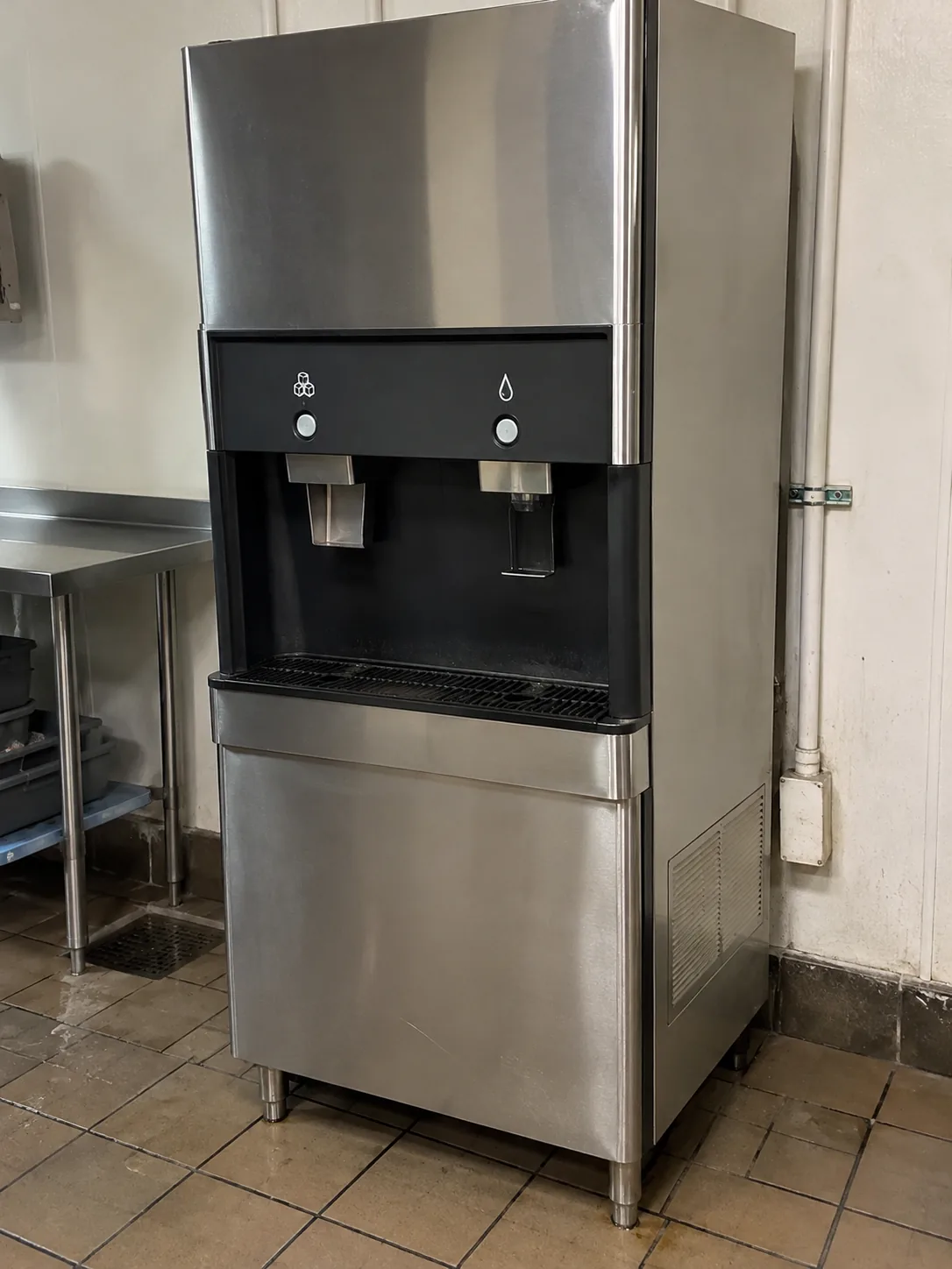 Commercial water dispensing unit after leak service