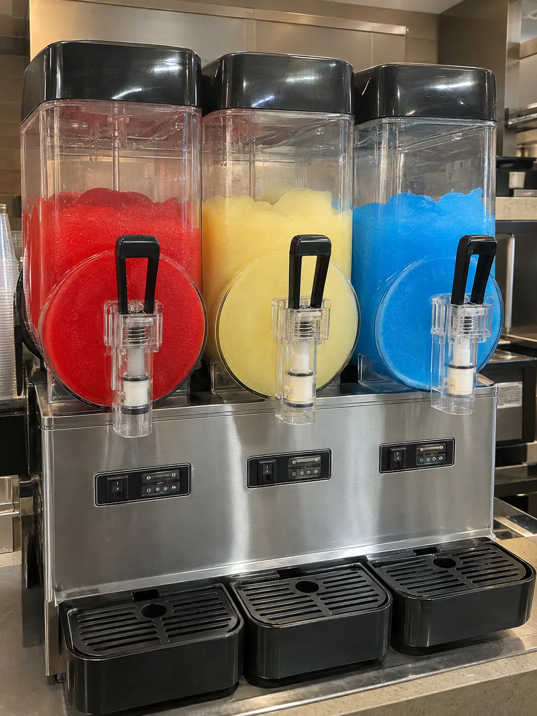 Commercial granita dispenser after service