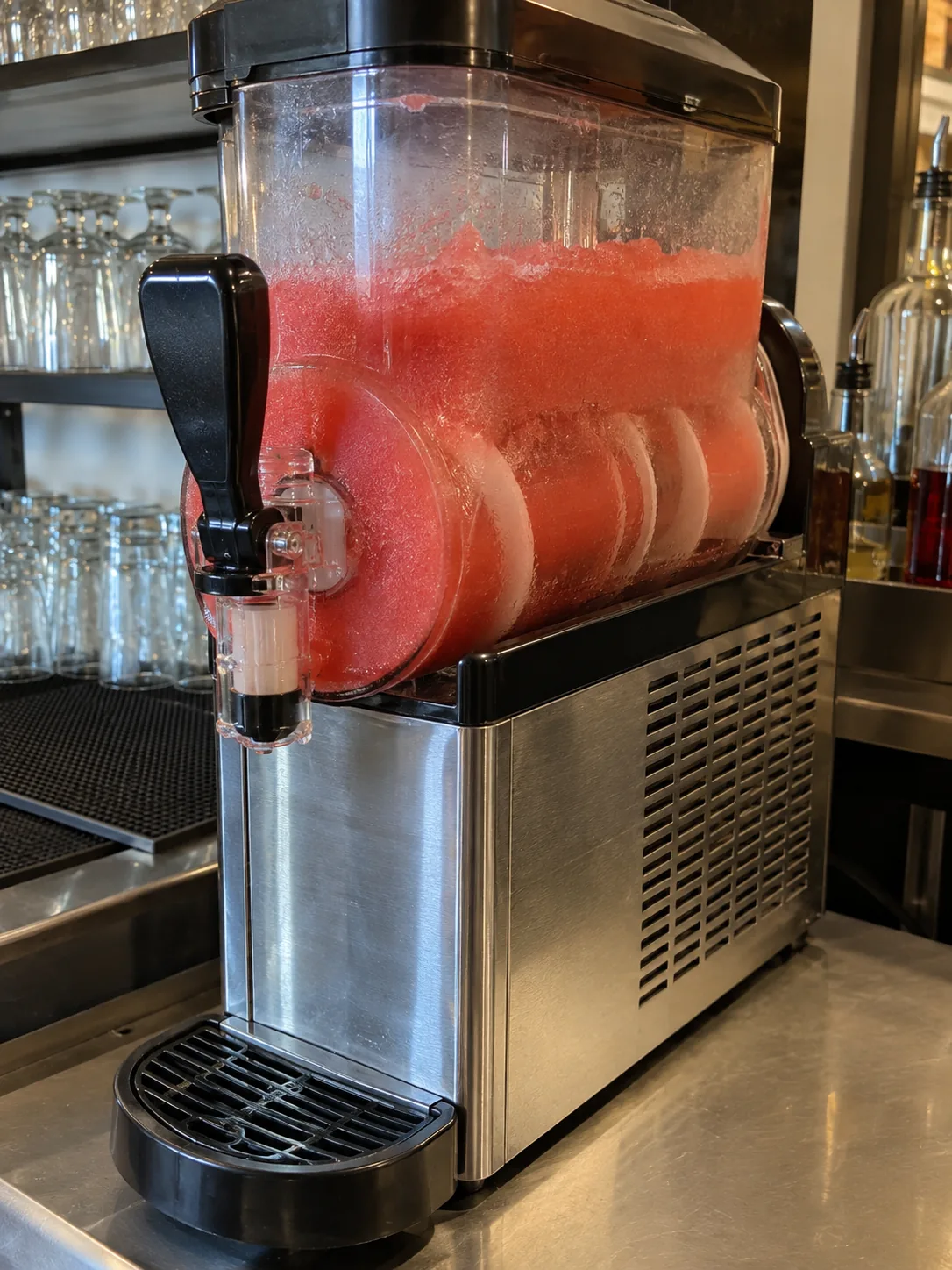 Countertop slush dispenser after service
