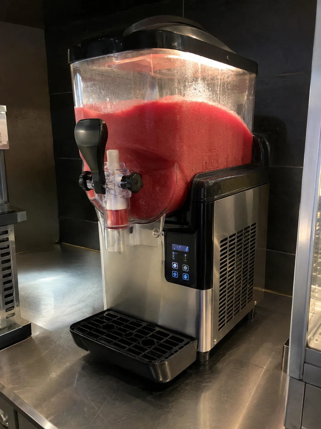 Countertop frozen beverage dispenser after service