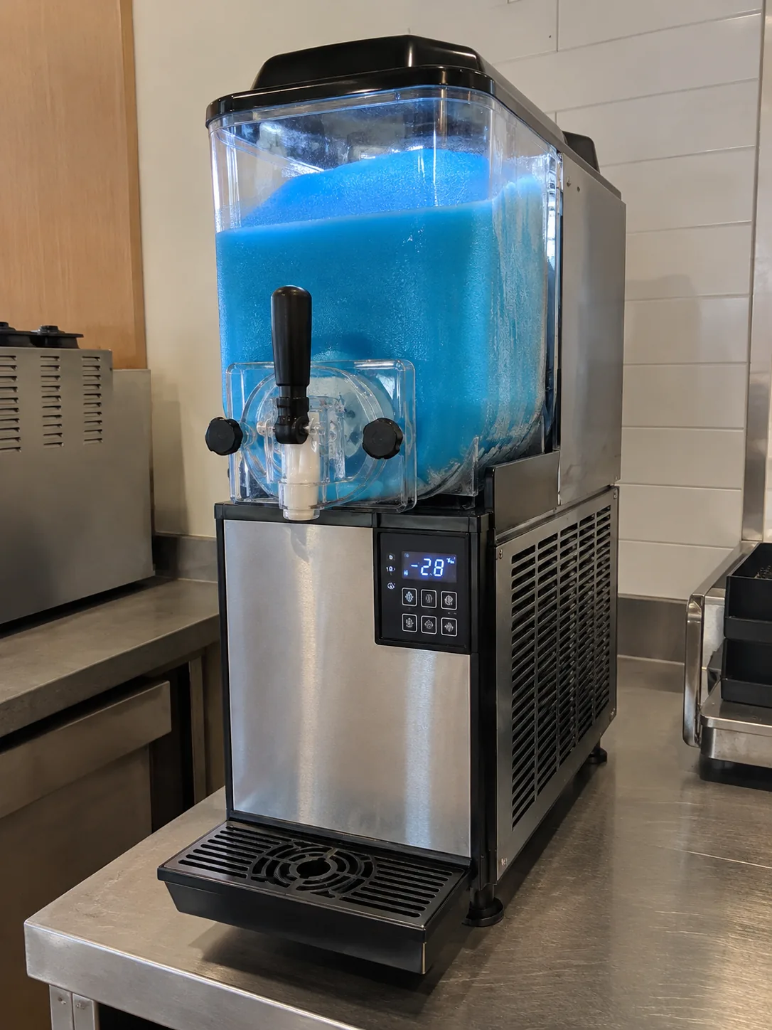 Frozen drink machine control panel after service