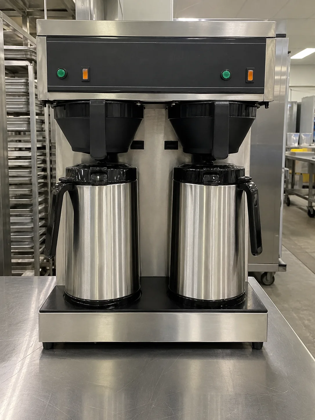 Twin-station coffee brewer after cycle repair