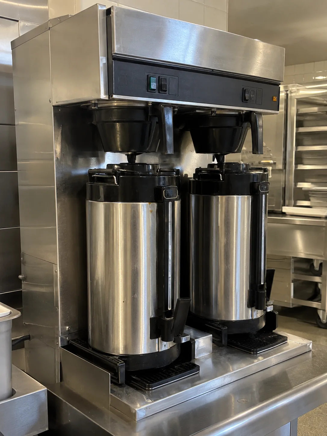 High-volume coffee brewer after water-flow service