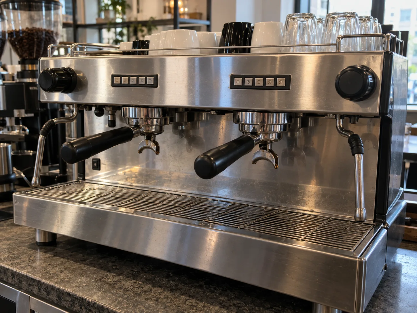 Multi-group espresso machine after pressure service